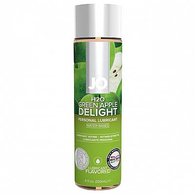 Лубрикант со вкусом зеленого яблока JO Flavored H2O Green Apple, 120 мл