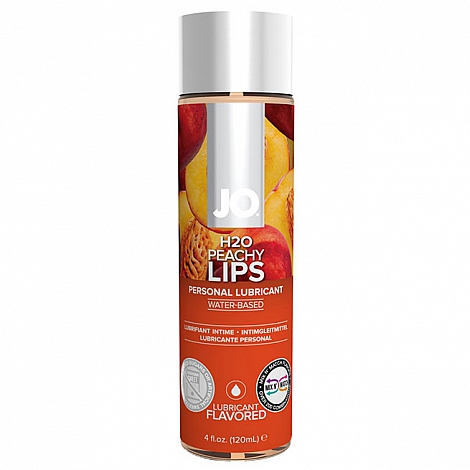 Лубрикант со вкусом персика JO Flavored H2O Peachy Lips, 120 мл