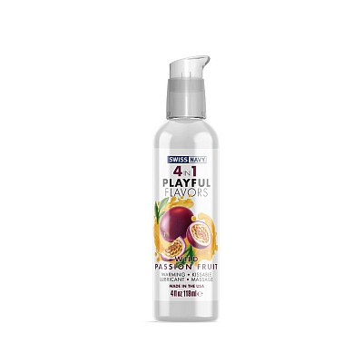 Массажный гель для тела 4 в 1 со вкусом маракуйи Swiss Navy Playful flavors Wild Passion Fruit, 118 мл