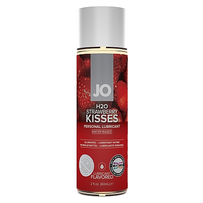 Лубрикант со вкусом клубники JO Flavored H2O Strawberry Kiss, 60 мл