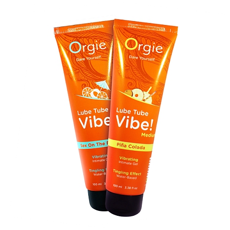 Лубрикант с эффектом вибрации Orgie Lube Tube Vibe Medium Pina Colada, 100 мл
