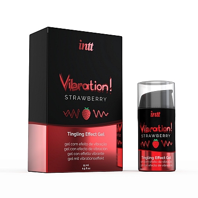 Жидкий интимный гель с эффектом вибрации Intt Vibration Strawberry, 15мл
