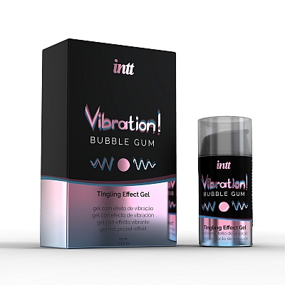 Жидкий интимный гель с эффектом вибрации Intt Vibration Bubble Gum, 15мл