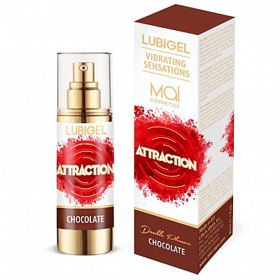 Жидкий интимный гель с эффектом вибрации - аромат шоколада Lubigel Attraction, 30 мл