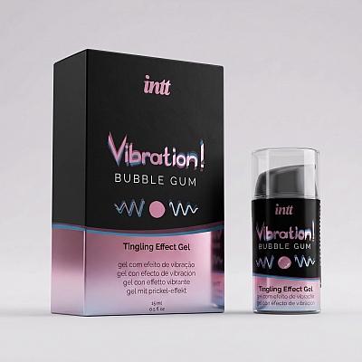 Жидкий интимный гель с эффектом вибрации Intt Vibration Bubble Gum, 15мл