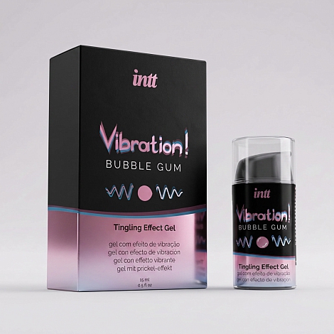 Жидкий интимный гель с эффектом вибрации Intt Vibration Bubble Gum, 15мл