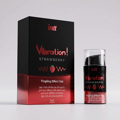 Жидкий интимный гель с эффектом вибрации Intt Vibration Strawberry, 15мл