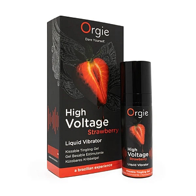 Гель с эффектом вибрации со вкусом клубники Orgie High Voltage Strawberry, 15 мл