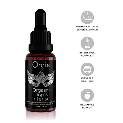 Возбуждающий съедобный гель для клитора Orgie Orgasm Drops Intense, 30 мл