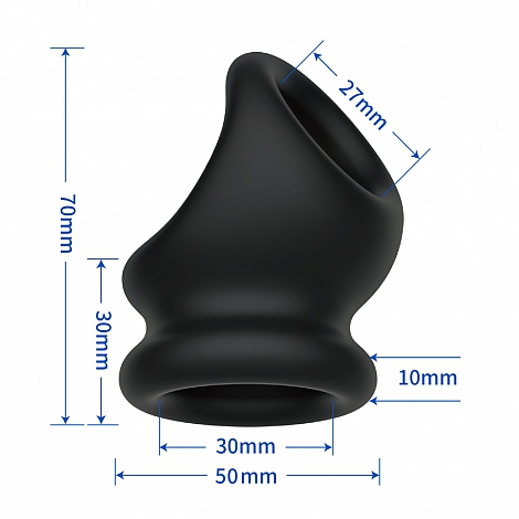 Эрекционное кольцо с мошоночным захватом из силикона Oberton