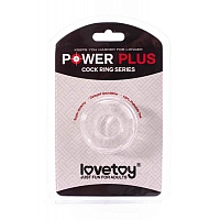 Эрекционное кольцо гладкое прозрачное Power Plus