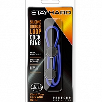 Лассо синее Stay Hard Double Loop Cock Ring