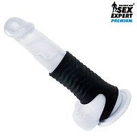 Открытая насадка на пенис с кольцом для мошонки, XL