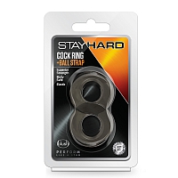 Двойное эластичное эрекционное кольцо Stay Hard Cock Ring Black