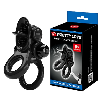 Эрекционное виброкольцо с клиторальной стимуляцией Passionate Ring