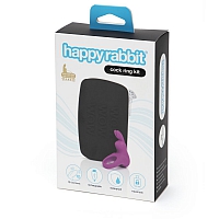 Эрекционное кольцо с вибрацией в кейсе фиолетовое Happy Rabbit Cock Ring Kit