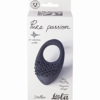 Перезаряжаемое эрекционное виброкольцо черное Pure Passion Stellar