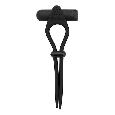 Эрекционное кольцо с усиками и вибрацией Adjustable Cockring Black