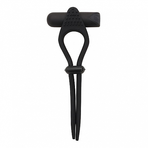 Эрекционное кольцо с усиками и вибрацией Adjustable Cockring Black