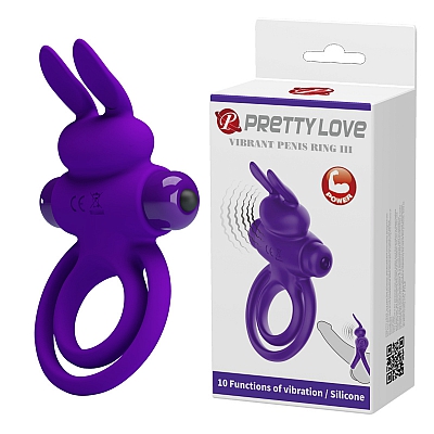 Эрекционное кольцо с вибростимуляцией клитора Pretty love