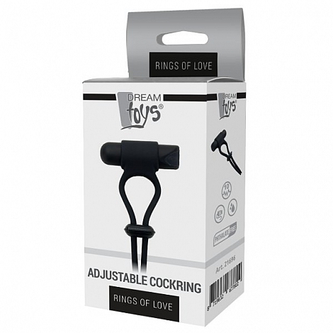 Эрекционное кольцо с вибрацией Adjustable Cockring Black