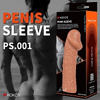 Насадка реалистик на фаллос, размер L, Kokos Penis Sleeve 01