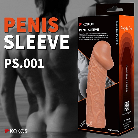 Насадка реалистик на фаллос, размер L, Kokos Penis Sleeve 01