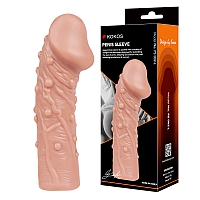 Насадка реалистик на фаллос с пупырышками, размер L, Kokos Penis Sleeve 02