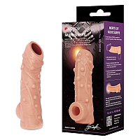 Насадка с подхватом мошонки на фаллос с открытой головкой, размер L, Kokos Nude Sleeve 002