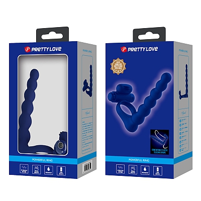 Эрекционное кольцо с вибрацией и анальной елочкой Hercules Penis Sheath III