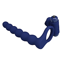 Эрекционное кольцо с вибрацией и анальной елочкой Hercules Penis Sheath III
