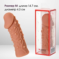 Насадка на фаллос с пупырышками, размер M, Kokos Extreme Sleeve 06