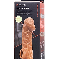 Насадка на фаллос с выраженными венками и отверстием для мошонки, размер S, Kokos Cock Sleeve 006