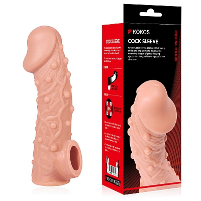 Насадка на пенис Cock Sleeve телесная с рельефом Kokos, S