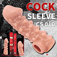 Насадка на фаллос с шариками и отверстием для мошонки, размер M, Kokos Cock Sleeve 010