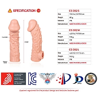 Насадка на пенис Cock Sleeve телесная с рельефом Kokos, S