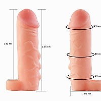 Фаллоудлинитель неоскин с кольцом Cock Next, 15 см