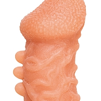 Насадка на фаллос с дополнительной стимуляцией и отверстием для мошонки, размер S, Kokos Cock Sleeve 007
