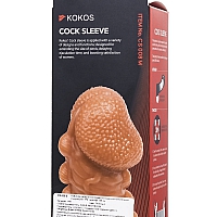Насадка на фаллос с бугорками и отверстием для мошонки, размер M, Kokos Cock Sleeve 008