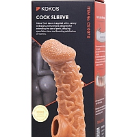 Насадка на фаллос с дополнительной стимуляцией и отверстием для мошонки, размер S, Kokos Cock Sleeve 007