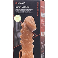 Насадка на фаллос с бугорками и отверстием для мошонки, размер M, Kokos Cock Sleeve 008