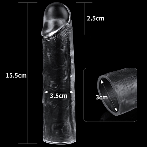 Насадка-удлинитель прозрачная Flawless Clear Penis Sleeve, 15,5 см