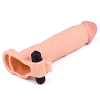 Насадка на пенис реалистик с вибропулей Add 3 Pleasure X Tender Vibrating Penis Sleeve Flesh