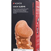 Насадка на фаллос с шариками и отверстием для мошонки, размер S, Kokos Cock Sleeve 010