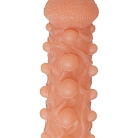 Насадка на фаллос с шариками и отверстием для мошонки, размер S, Kokos Cock Sleeve 010