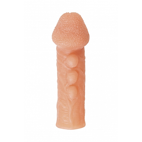 Насадка на фаллос с бугорками и отверстием для мошонки, размер M, Kokos Cock Sleeve 008
