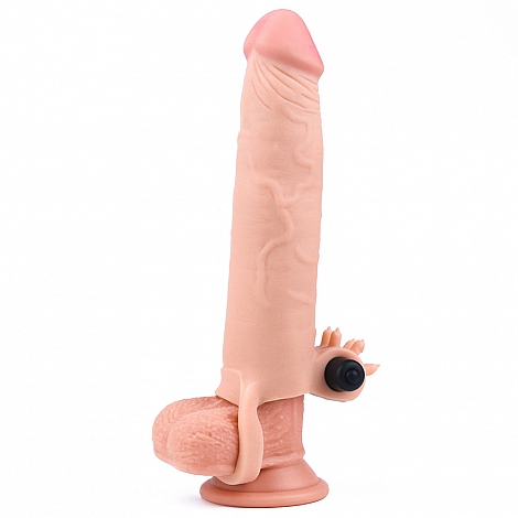 Насадка на пенис реалистик с вибропулей Add 3 Pleasure X Tender Vibrating Penis Sleeve Flesh