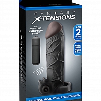 Насадка-удлинитель черная с вибрацией Vibrating Real Feel 2 Extension