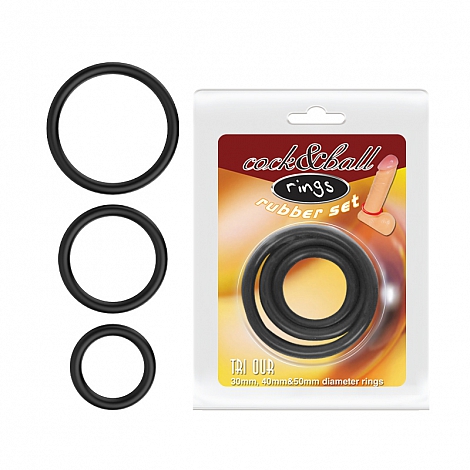 Набор эрекционных колец Baile Cock & Ball rings Rubber Set