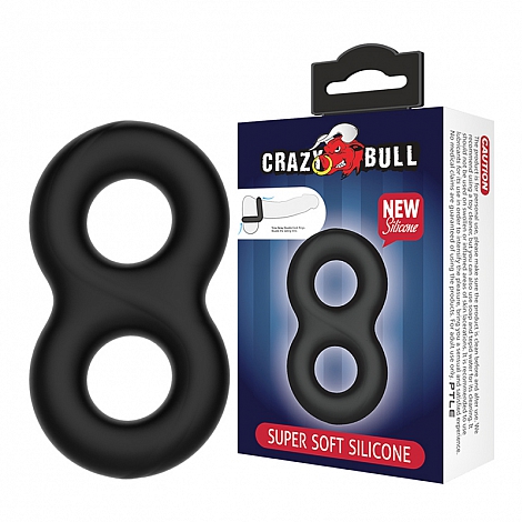 Двойное эластичное эрекционное кольцо Baile Crazy Bull Super Soft